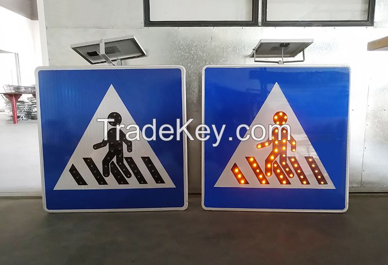Solar Pedestrian LED Flashing Traffic Signs