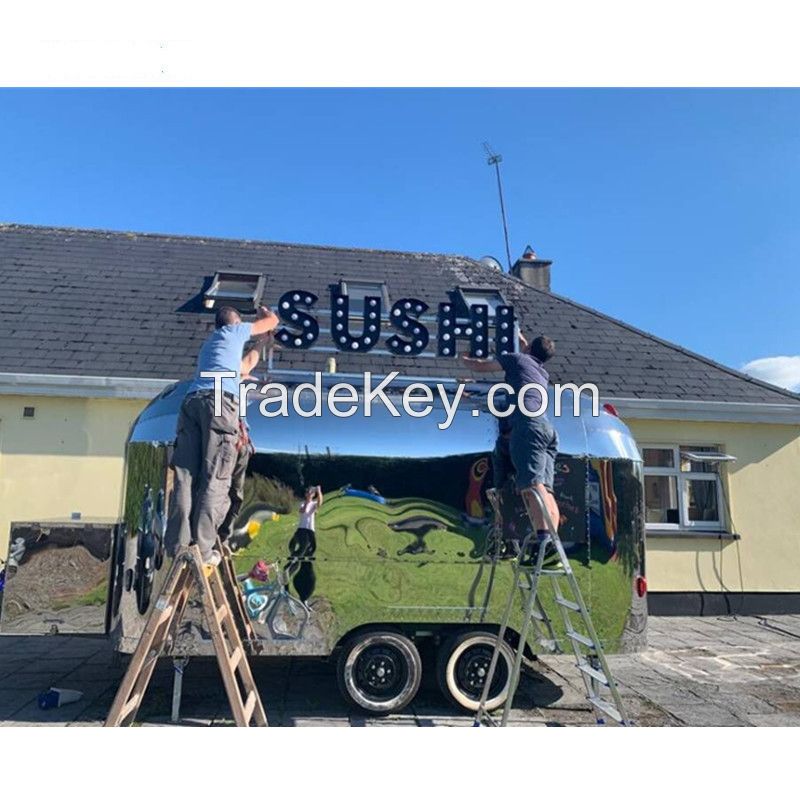 Outdoor mobile coffee and pizza food cart for sale