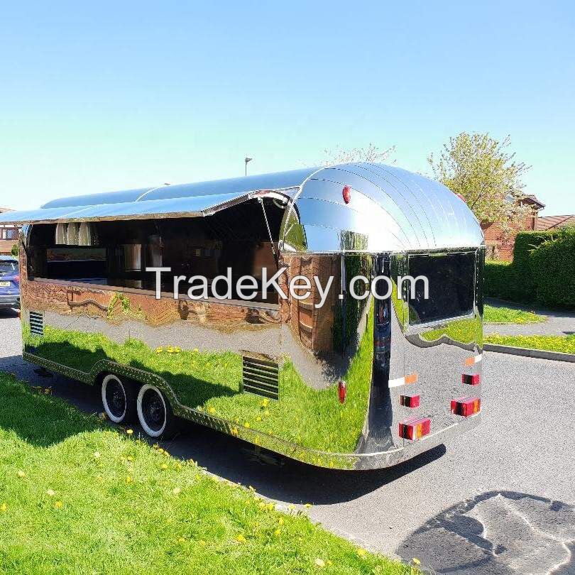 Outdoor mobile coffee and pizza food cart for sale