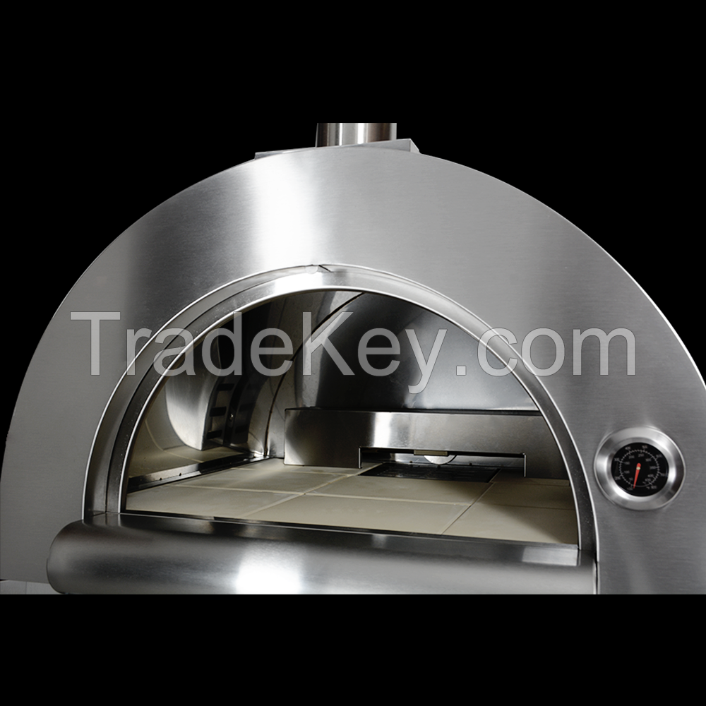 Outdoor stainless steel wood fired pizza oven with EN1860