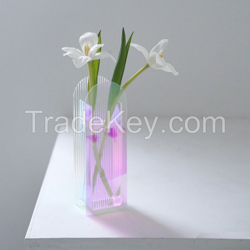 Perspex Flower Holder Home Decoration Acrylic Geometric Vase Garden Home Flower Decor Vase Tabletop Acrylic Flower Vase