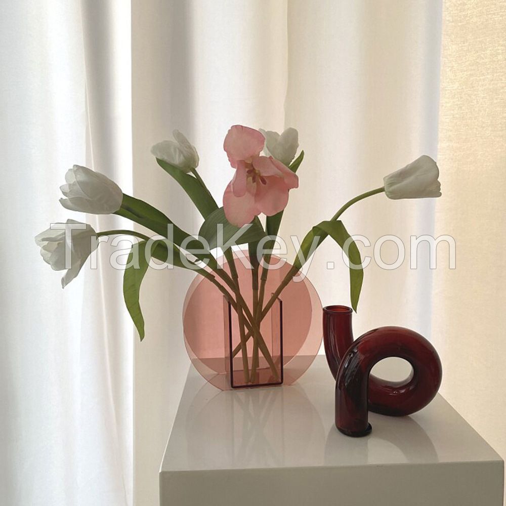 Europe Style Acrylic Flower Vase Home Room Decor Tabletop Flower Container Table Centerpieces