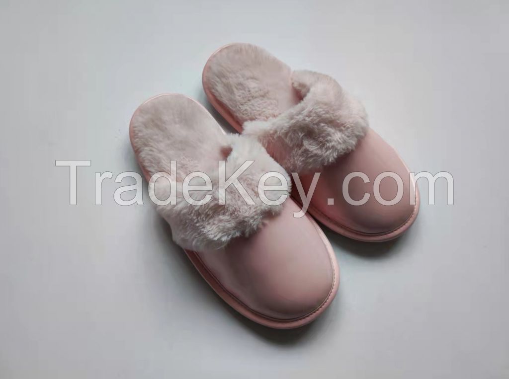 women's fluffy warm slipper slip-on indoor/outdoor faux fur shoes