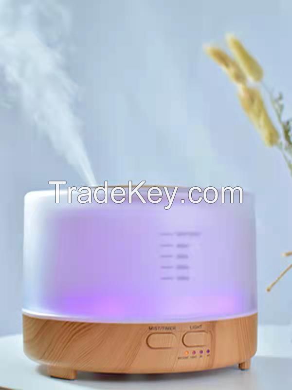 500ml wood grain bluetooth aroma diffuser night light electric LED light diffuser
