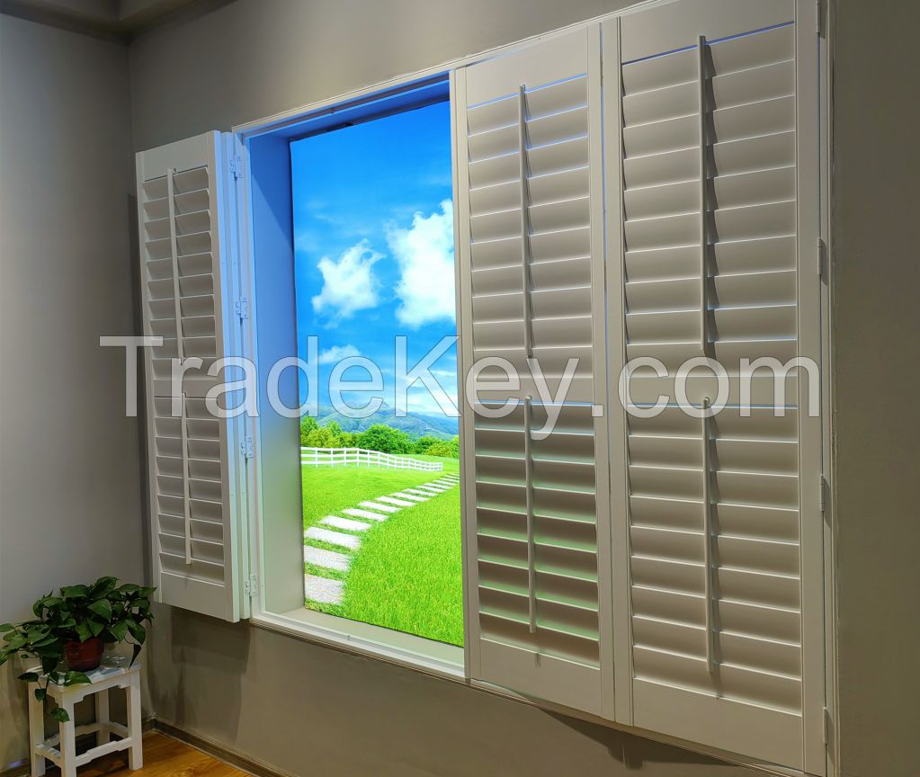 High quality interior PVC finish shutters plantation shutter dircect from factory
