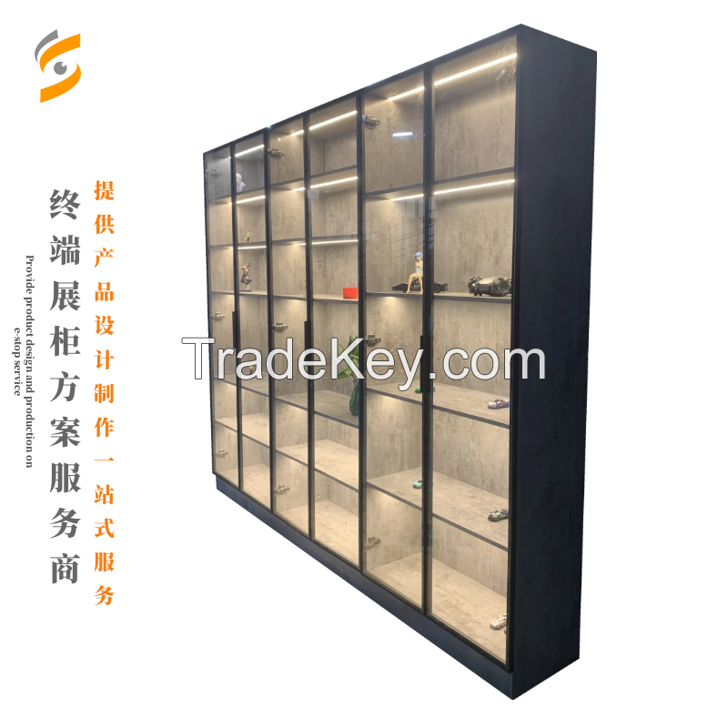 Wooden paint showcase, mobile phone counter, glass counter