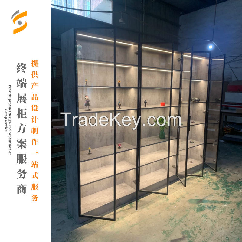 Wooden paint showcase, mobile phone counter, glass counter