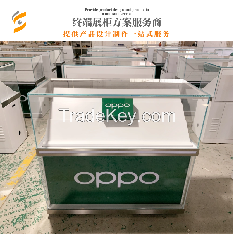 Mobile phone glass counter, communication display cabinet, experience table