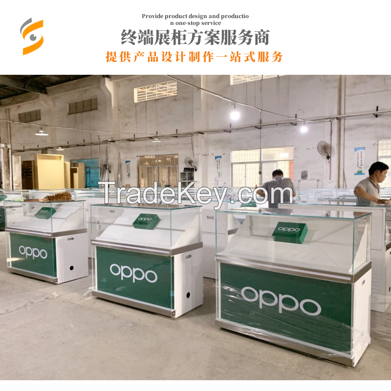 Mobile phone glass counter, communication display cabinet, experience table