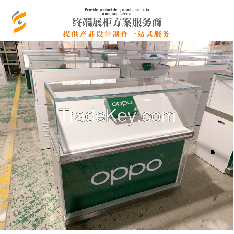 Mobile phone glass counter, communication display cabinet, experience table