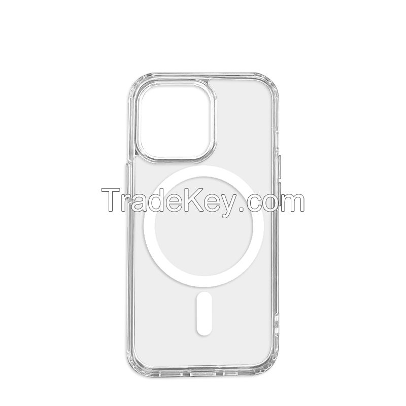Custom Logo MagSafe clear case Mobile Clear Charger Magnetic Transparent Phone cover for iphone 13