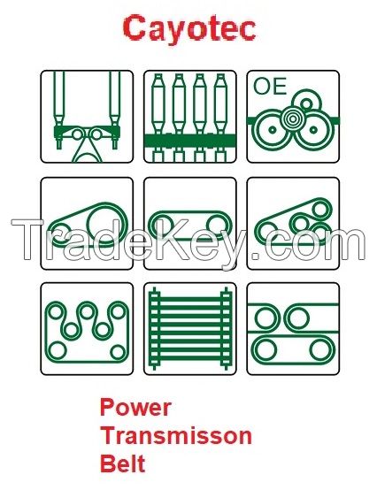 Power Transmission belts: timing belt, V-belt, ribbed belt,