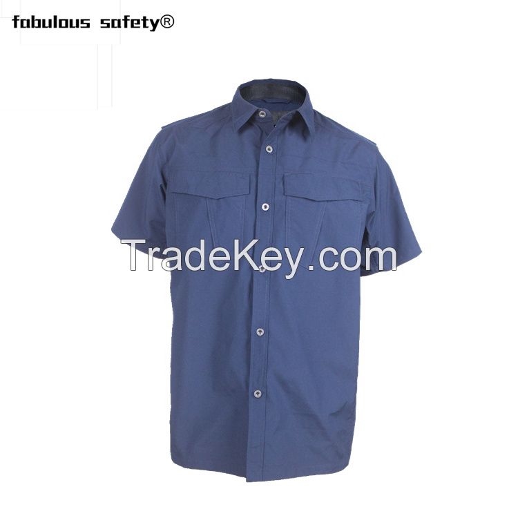 Men's antistatic work shirt with short sleeves