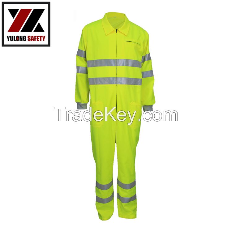High visibility safety working uniform fluorescent traffic usage overa