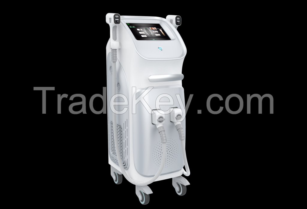 2022 New Dual-Handle 755Nm+808Nm+940Nm+1064Nm Laser Hair Removal Machine With High Power 2000W+1200W Skin Care Machine