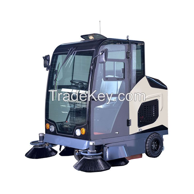 Battery Power Industrial Road Sweeping Truck With Big Water Tank