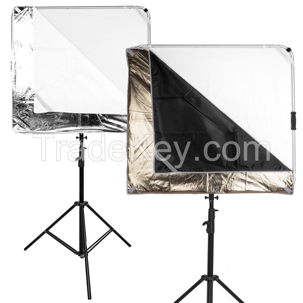 Fomito Reflector Photography - 39x39 inch/100x100cm Light Diffuser Photography Props Lighting Diffuser for Photography Stuido Filming Shooting, Black/Gold/Silver/White