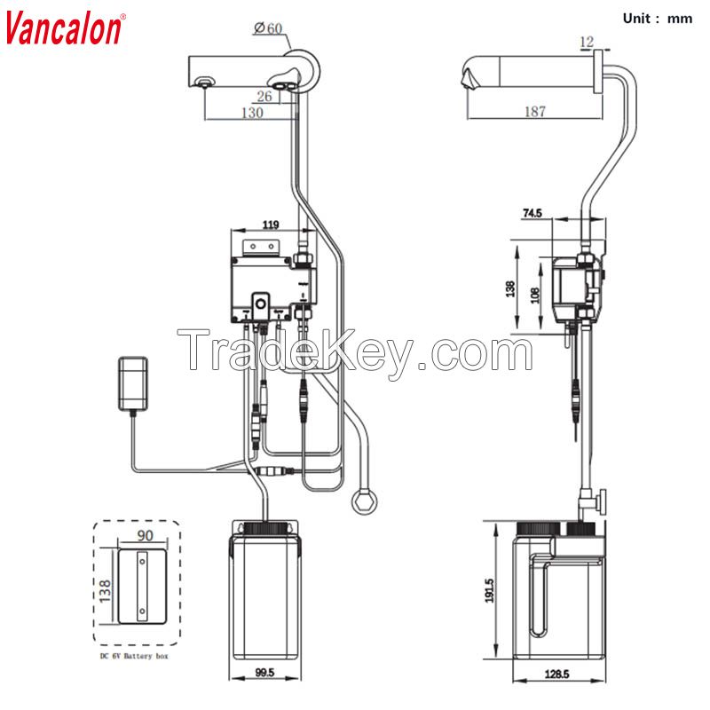 Touch free two in one tap for soap and water automatic soap dispenser and faucet