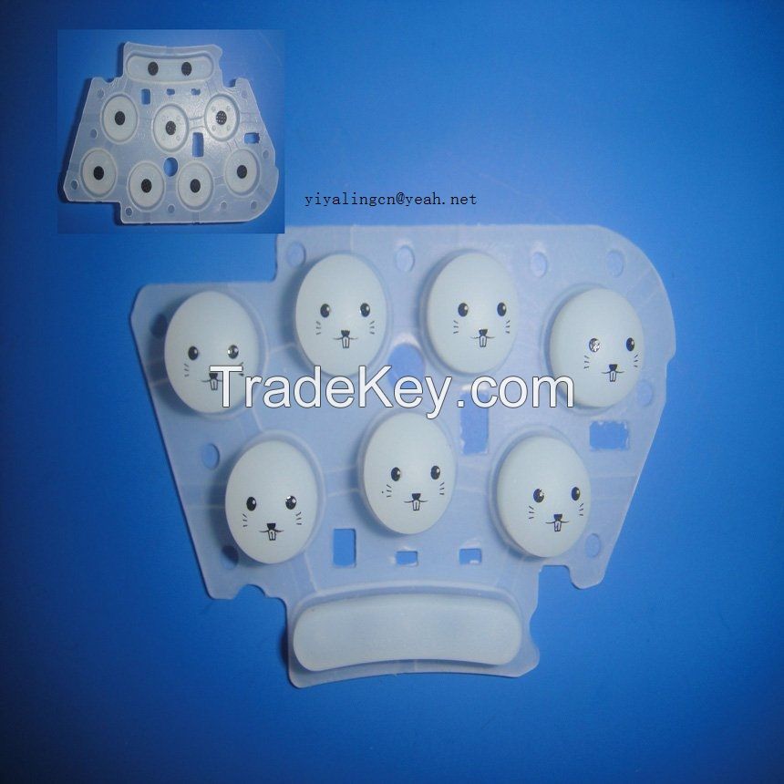 Custom molded silicone rubber keypad for TV remote controller