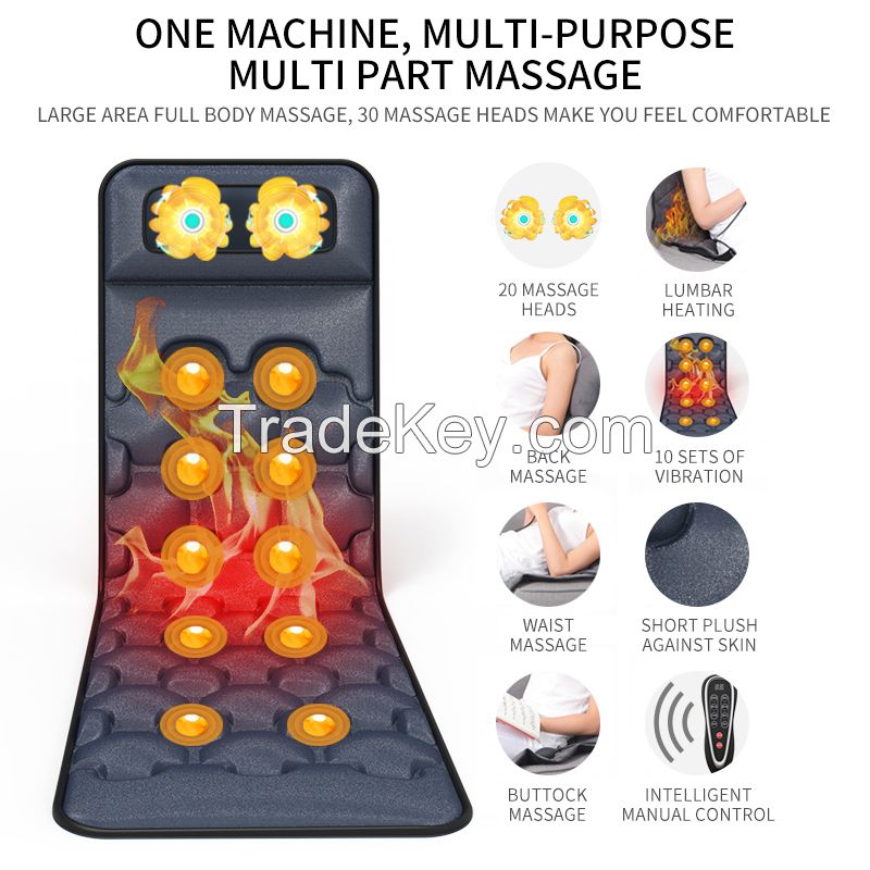 2022 New Electric Massager Shiatsu Kneading Full Body Massage Mattress Topper