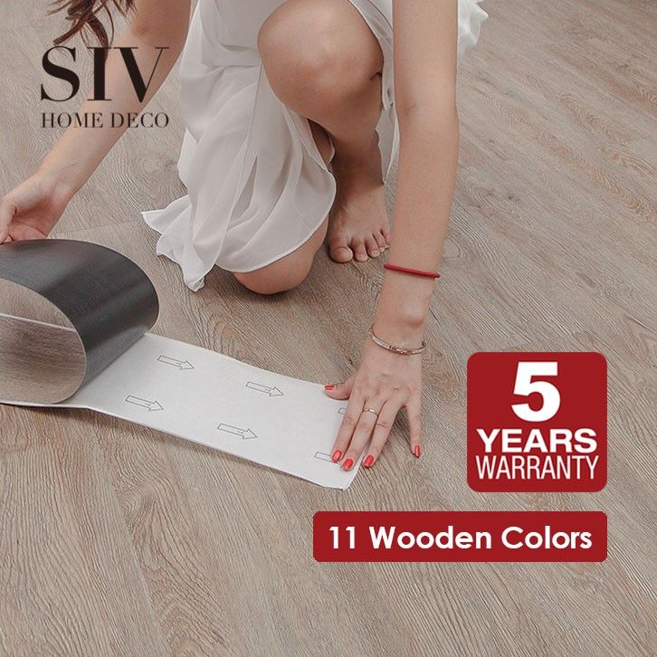 SIV 2mm thick 91X15cm Wooden Vinyl Floor Stickers Self-adhesive PVC Vinyl Wood Tiles For Flooring