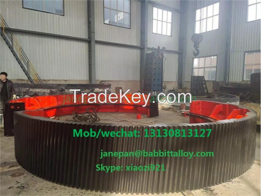 Customize Rotary Kiln Casting Large Module Cement Ball Mill Big Ring Spur Girth Gear ring