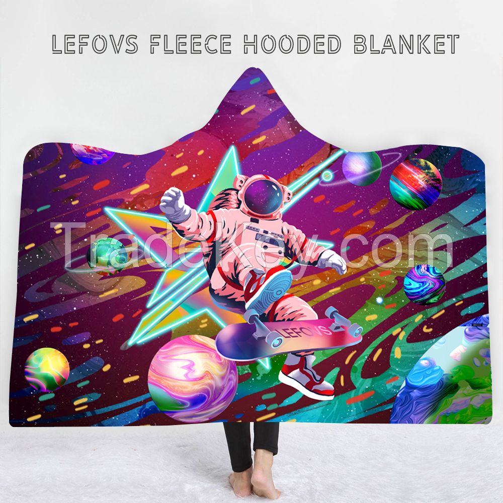 Custom Printing High-Quality Hooded Fleece Blanket For Adults and Kids