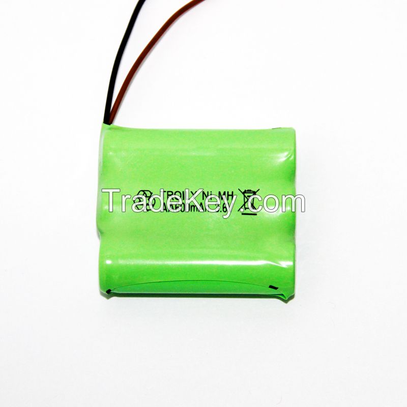 3.6VNIMHAAA600mAh rechargeable battery pack for toys