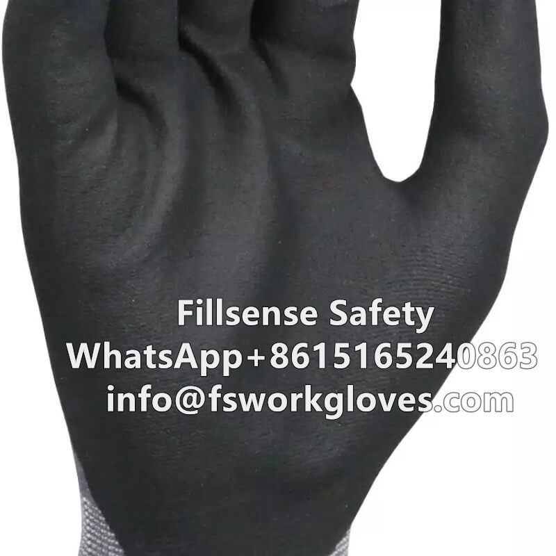15Gauge Nylon Spandex Liner Nitrile Foam Coated Gloves for Work
