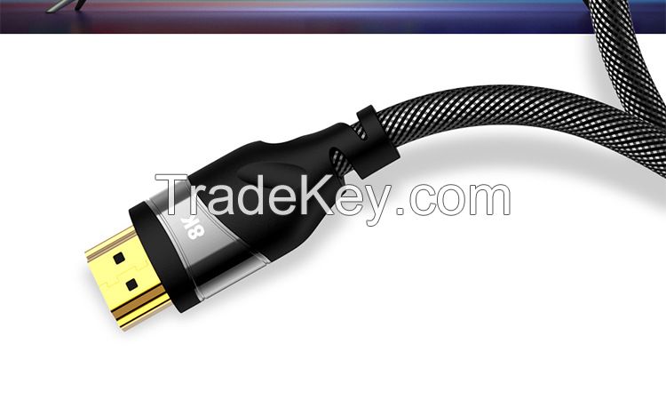 HDMI 2.1 8K Zinc Alloy Nylon Braided Cable Male to Male