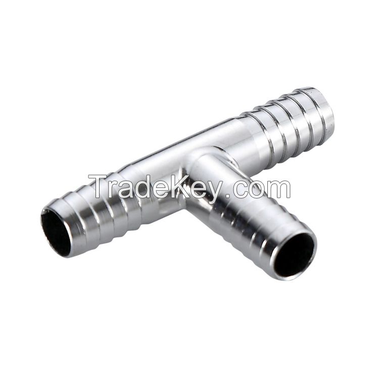 stainless steel Barb hose tee pipe fitting 3 Way T Fitting Thread Gas Fuel Water Air