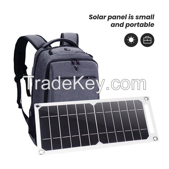 Solar Panel Charger, USB Port 6W Portable Ultra Thin High Power Monocrystalline Silicon Solar Panel