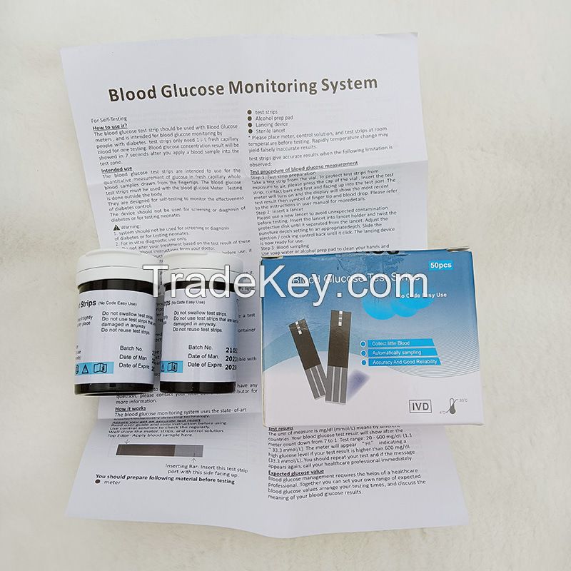 2022 New accurate blood glucometer monitor device medical blood sugar tester diabetes blood glucose meter with test strips