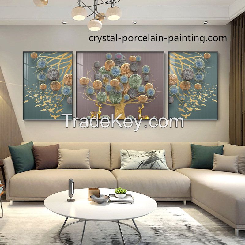 crystal porcelain paniting framed wall art