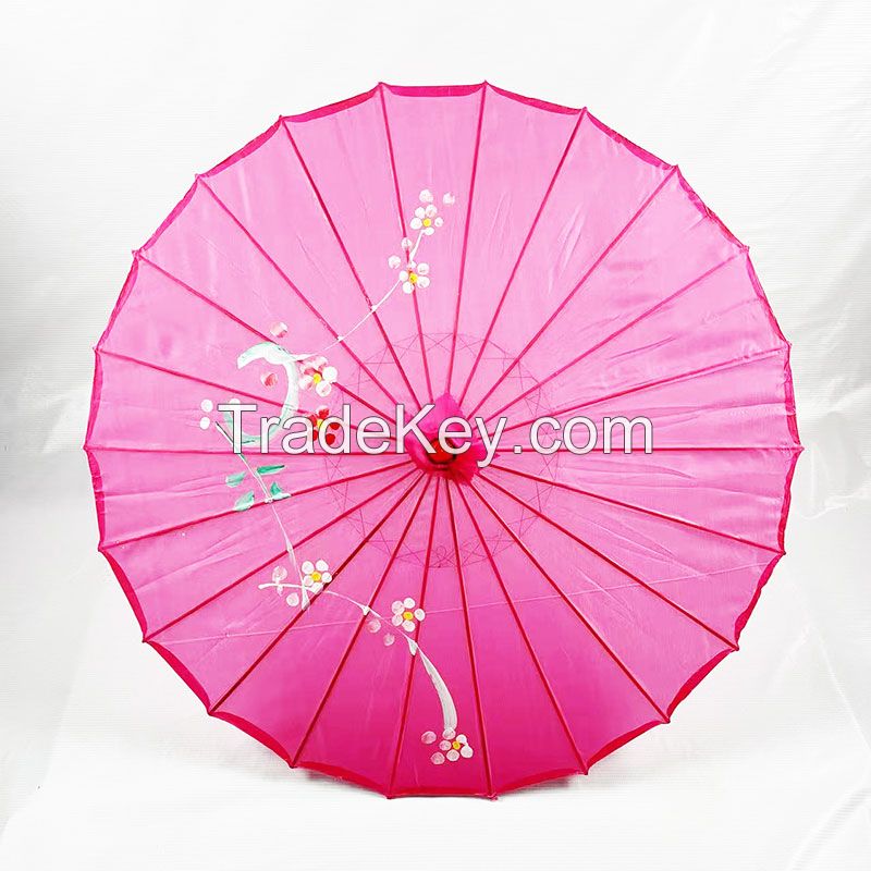 Oriental classic silk nylon decorated paper parasol