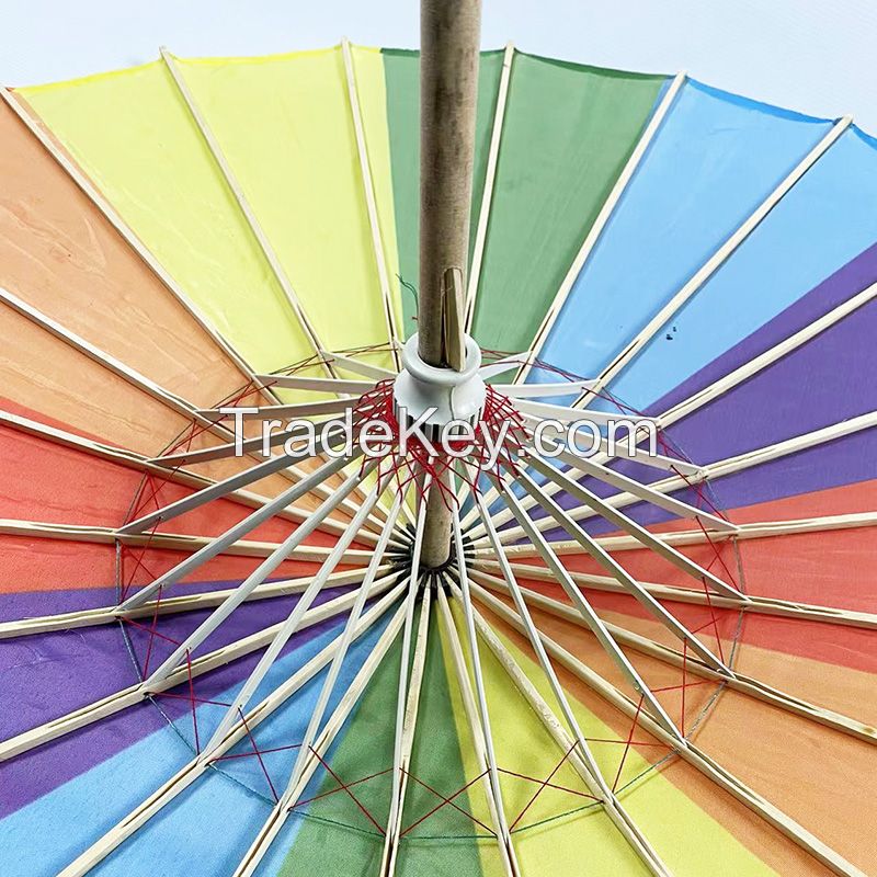 Chinese Bamboo Rainbow Paper Parasol