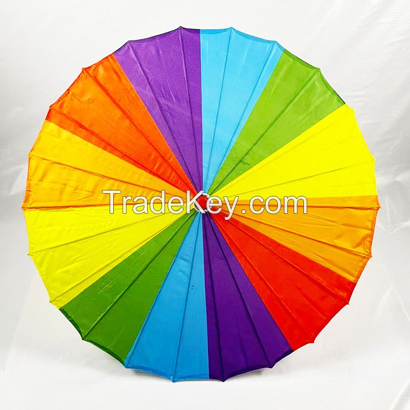 Chinese Bamboo Rainbow Paper Parasol