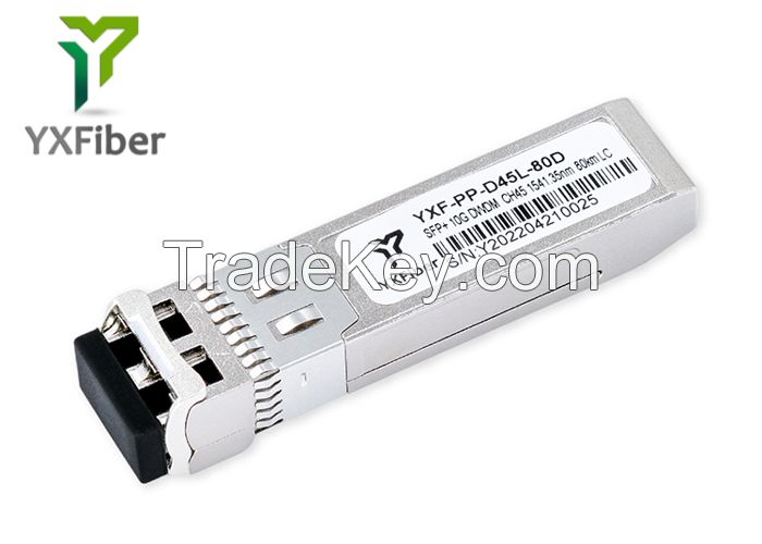 SFP+ DWDM 10G Fiber Optical Transceiver CH45 1541.35nm 80km LC