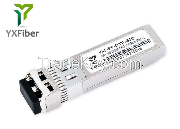 SFP+ DWDM 10G Fiber Optical Transceiver CH38 1546.92nm 80km LC