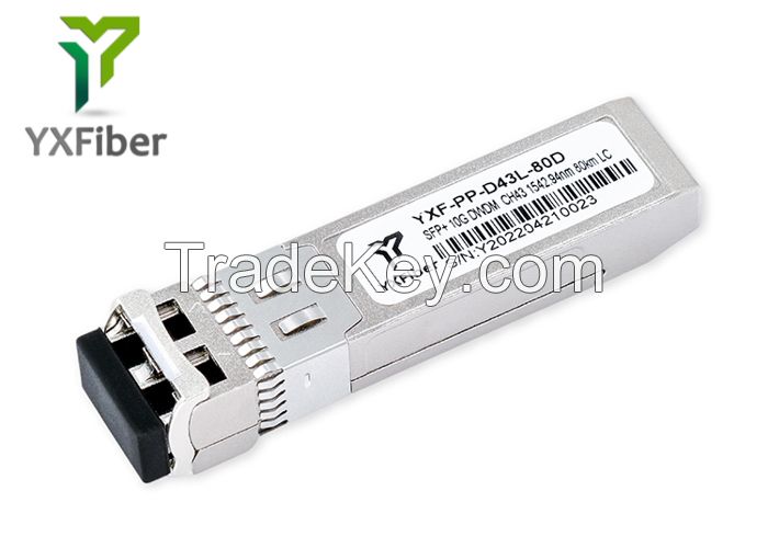 SFP+ DWDM 10G Fiber Optical Transceiver CH43 1542.94nm 80km LC