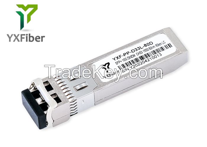 SFP+ DWDM 10G Fiber Optical Transceiver CH33 1550.92nm 80km LC