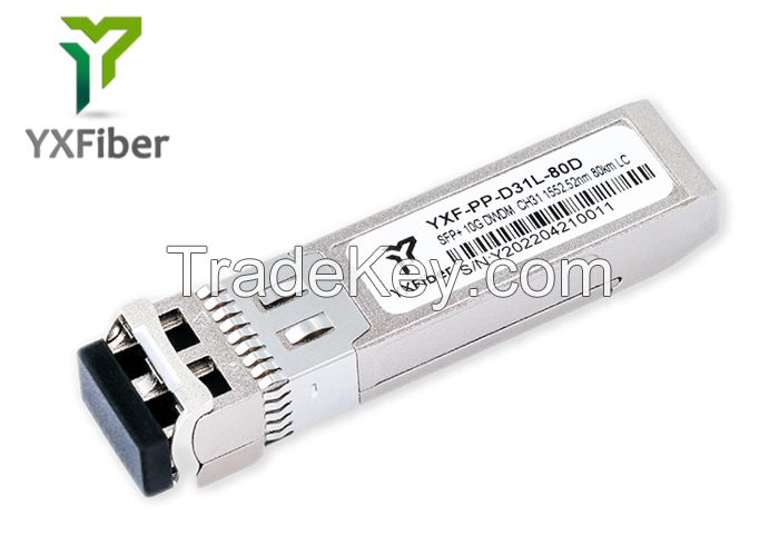 SFP+ DWDM 10G Fiber Optical Transceiver CH31 1552.52nm 80km LC