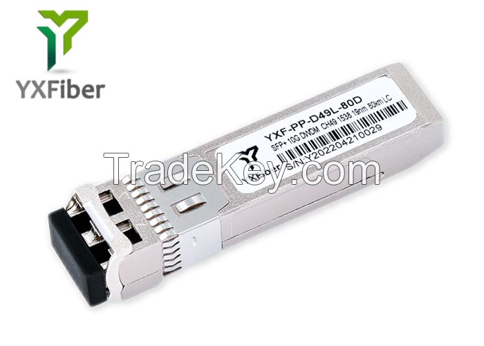 SFP+ DWDM 10G Fiber Optical Transceiver CH49 1538.19nm 80km LC