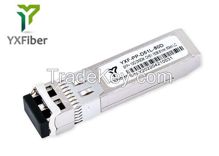 SFP+ DWDM 10G Fiber Optical Transceiver CH51 1536.61nm 80km LC