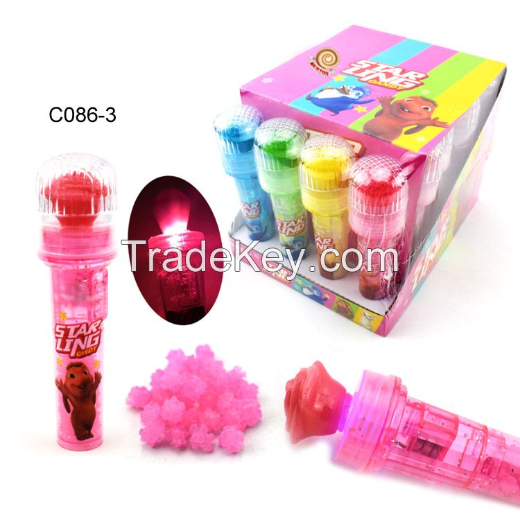 Fruity microphone hard candy with lighting