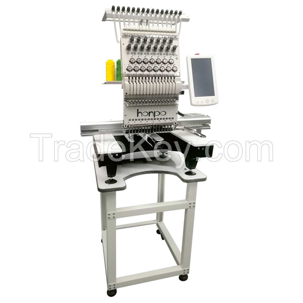 Honpo computerized embroidery machine single head HP1501AAS cheap price embroidery machine for flat embroidery