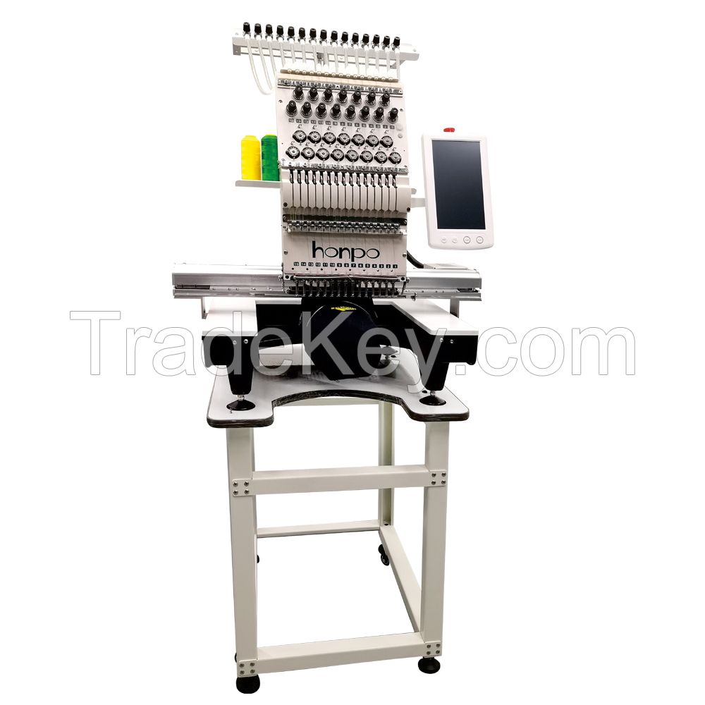 Honpo computerized embroidery machine single head HP1501AAS cheap price embroidery machine for flat embroidery