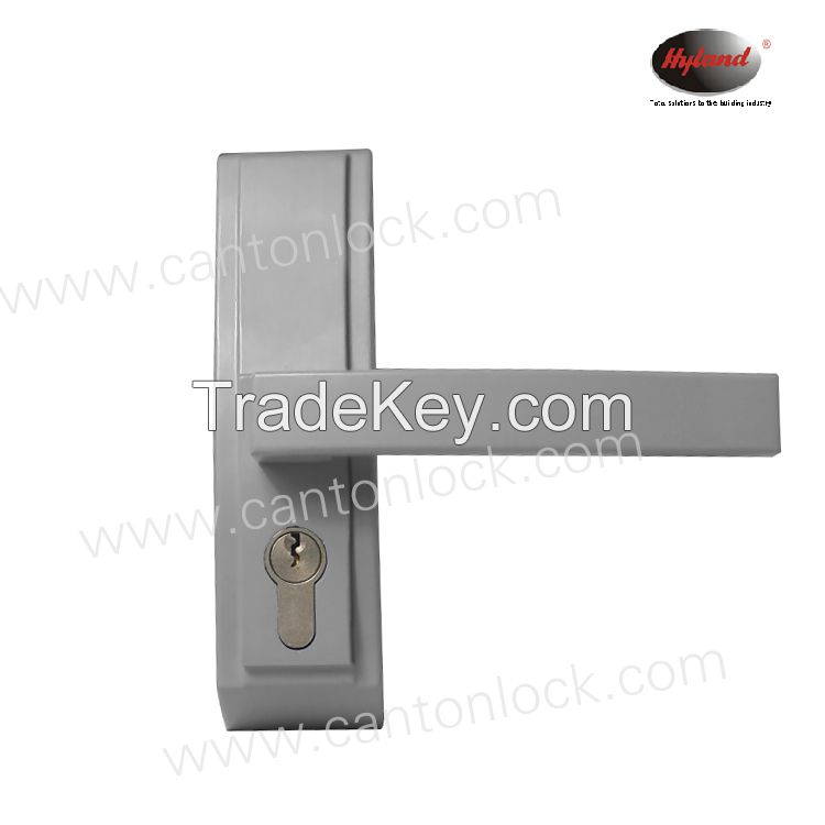 panic device trim handle with brass cylinder and 2 brass key, security