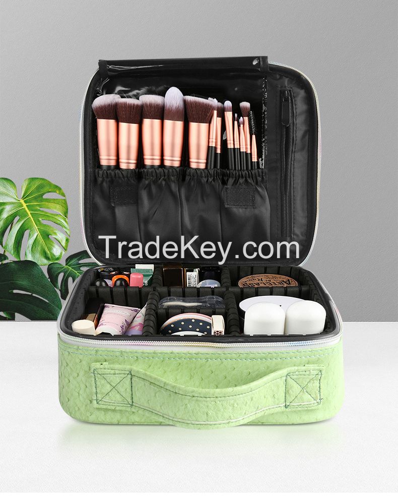 Factory Direct Macaron color cosmetics cases with adjustable compartments makeup box Cute Cosmetics Box