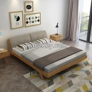 Light luxury cloth art bed double bed